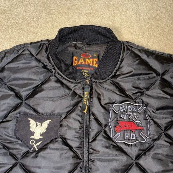 Game Sportswear Black Diamond Quilt Jacket Men’s Size 2XL - Picture 2 of 7